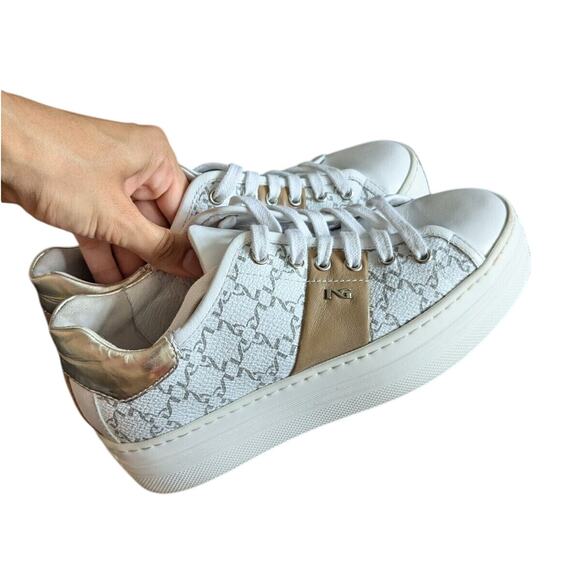 NeroGiardini Leather Logo Skater Womens White Sneakers Size US5.5-6 EU36 - Picture 13 of 15